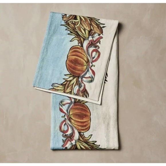 John Darien x Target Other - John Derian Table Runner Fall Pumpkin Ribbon Thanksgiving Target 14"x 90" NWT